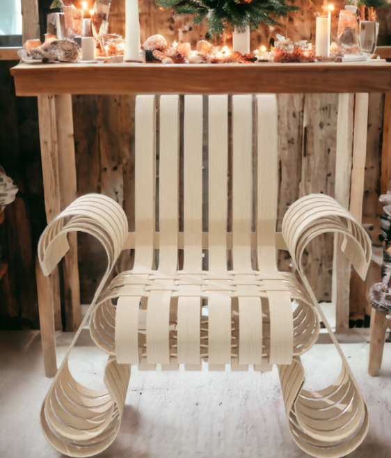 Klubsessel Power Play, Knoll International: Moderner Design-Sessel aus hellem Holz, ideal für Wohnzimmer und Büro.