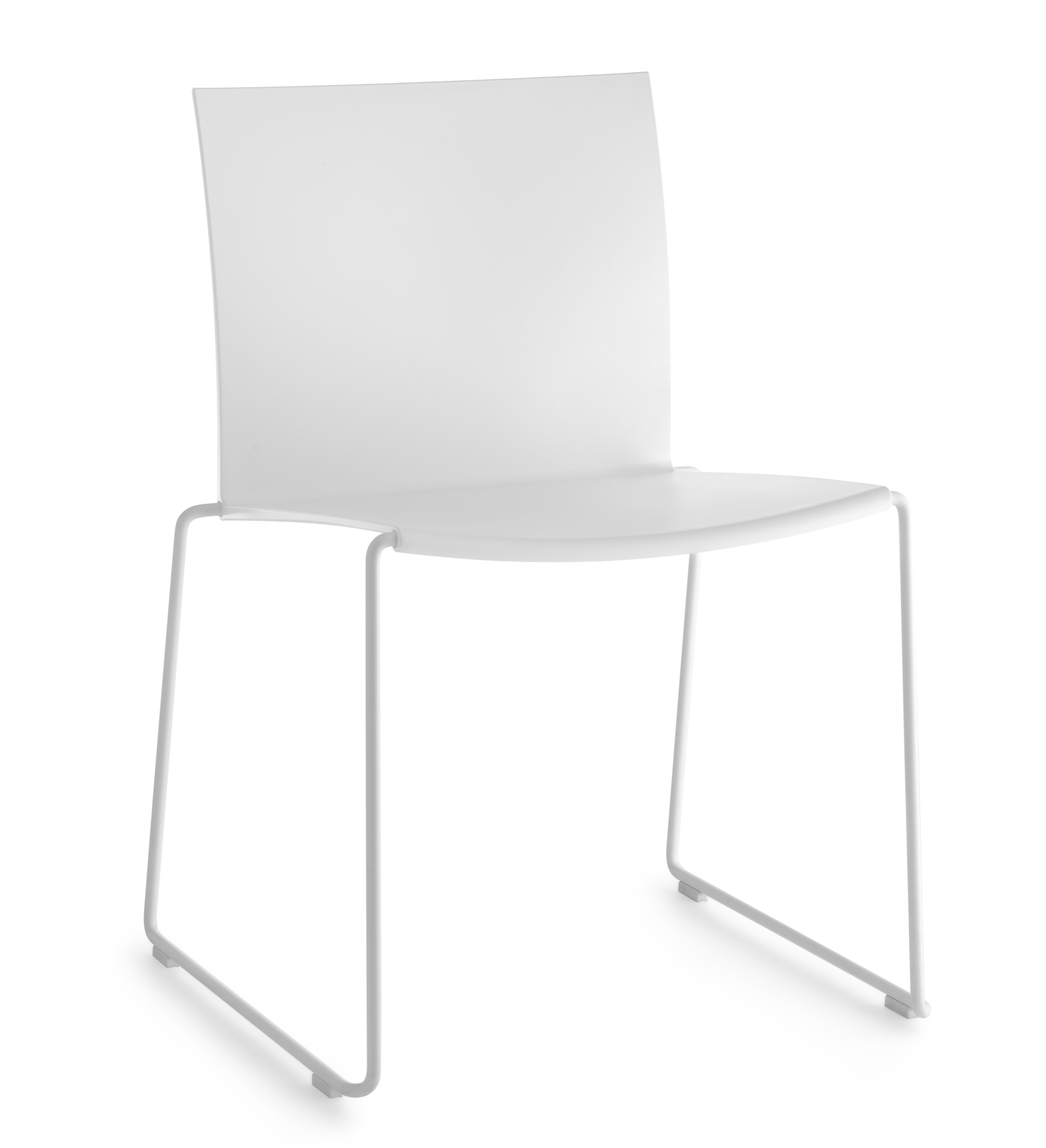 Weißer M1 Stuhl von MDF Italia für den Außenbereich mit minimalistischem Design.