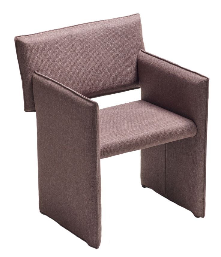 Noto Stuhl mit Wangen von Cor, moderner Sessel in Braun, Stoffbezug, bequemes Sitzmöbel.