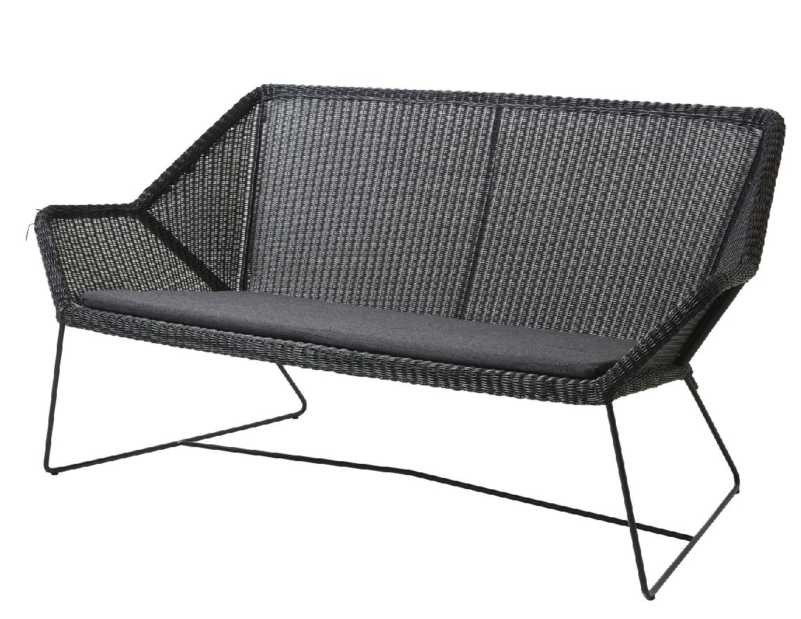 Breeze Outdoor Loungesofa Cane-Line Schwarz mit Kissen