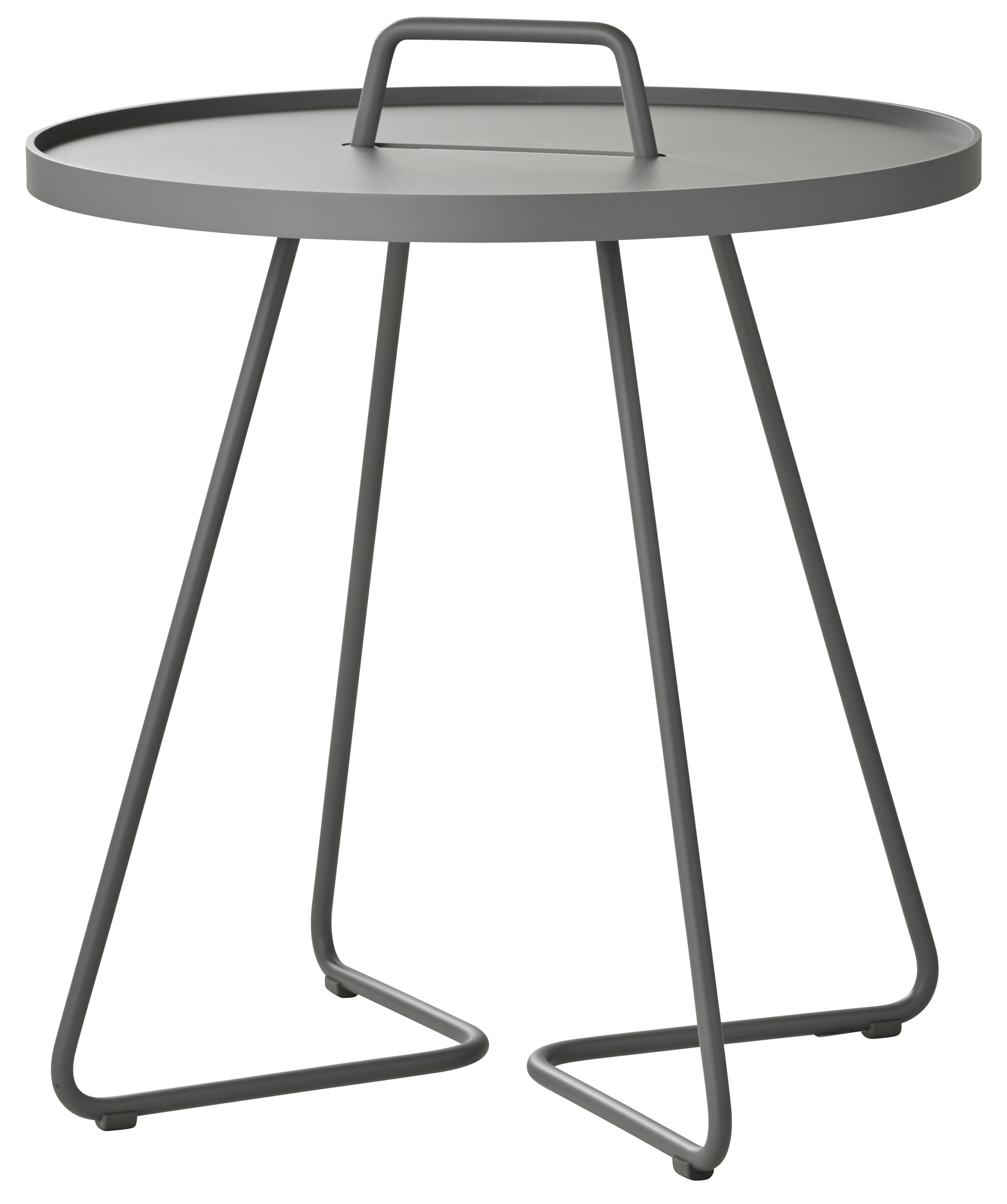 Heller Cane-Line Beistelltisch für den Außenbereich, groß, mit Griff, modernes Design.