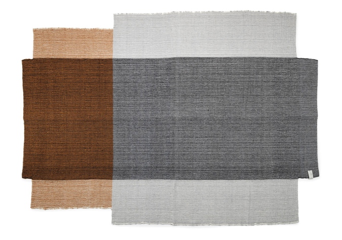 Nobsa Rug Teppich in Grau, Ocker und Creme: Moderner Teppich für Wohnzimmer und Schlafzimmer.