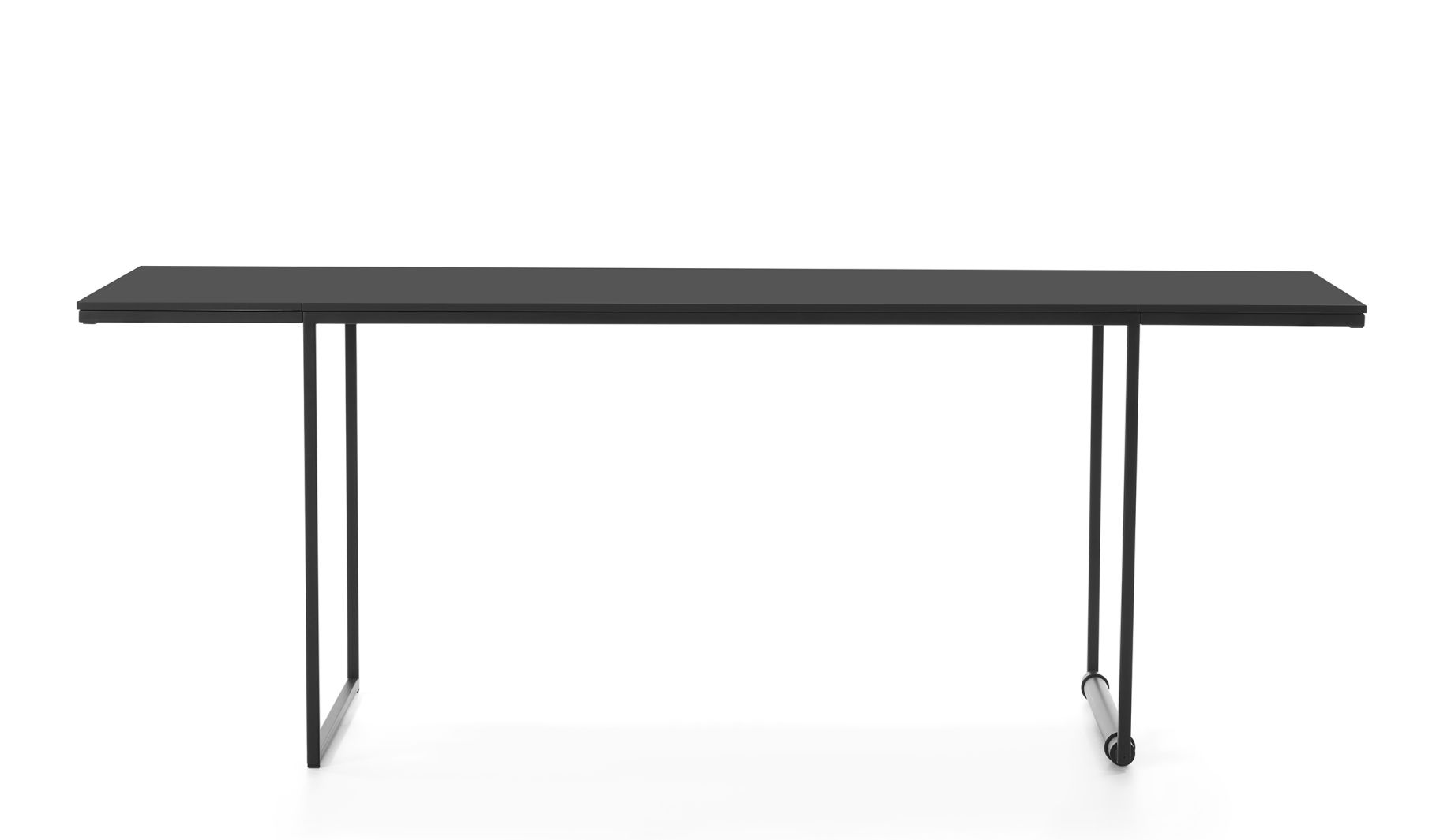 Schwarzer Macis Schreibtisch von Opinion Ciatti mit minimalistischem Design und Metallgestell. Moderner Bürotisch.