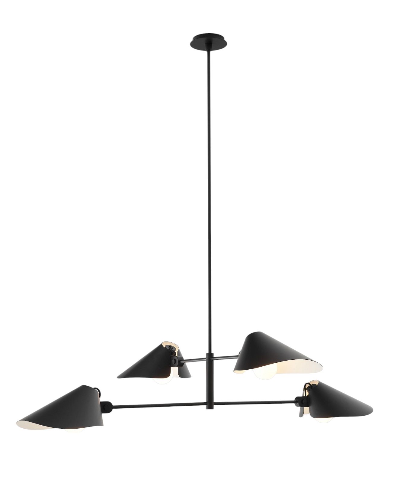 Schwarze Bonnet Pendelleuchte von AndTradition mit vier Lampenschirmen für moderne Beleuchtung.