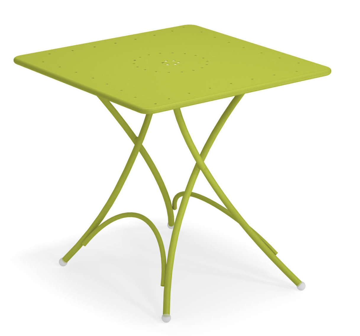 Grüner Pigalle Klapptisch von Emu für den Garten oder Balkon, quadratische Tischplatte.