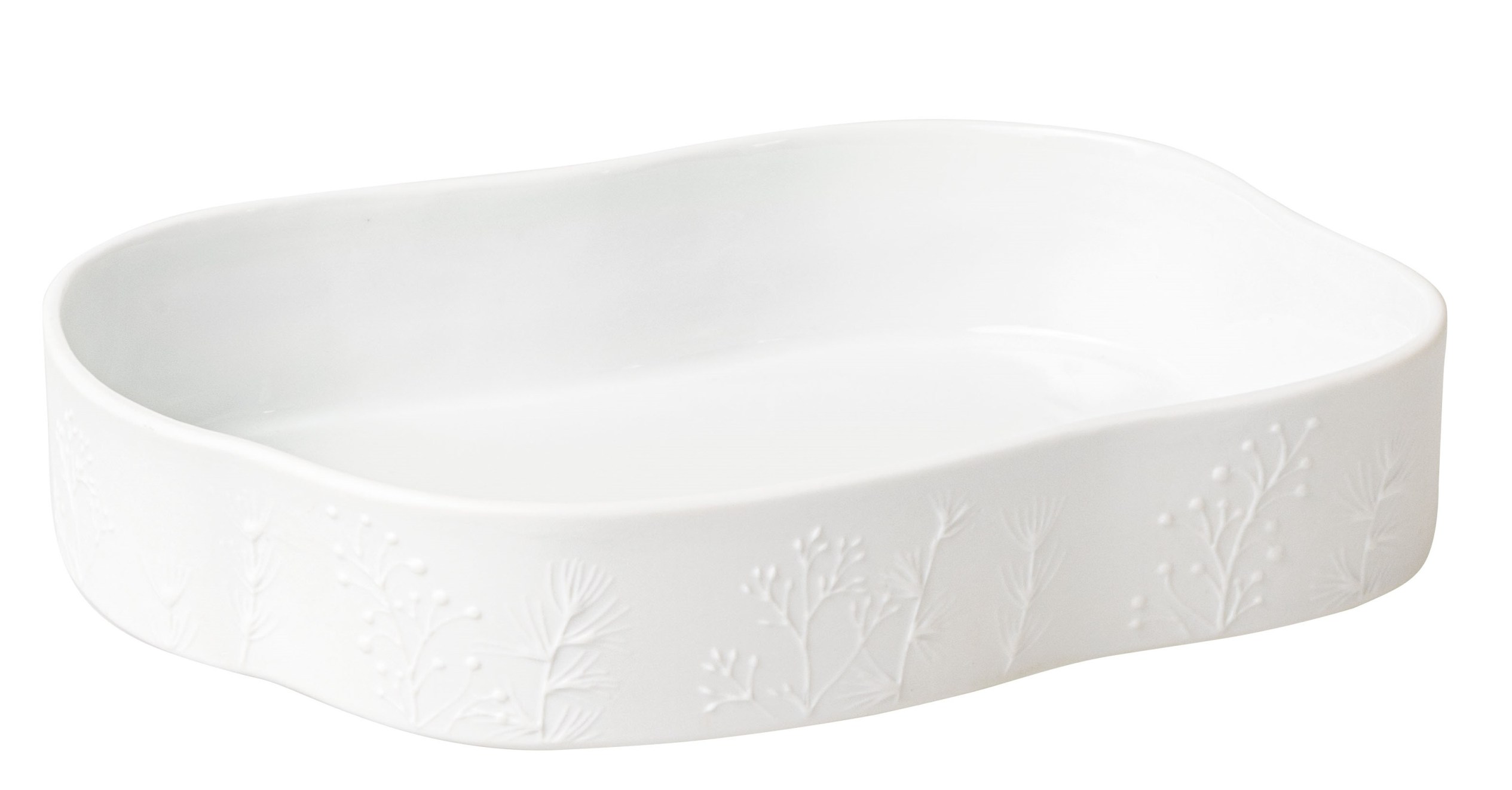 Weiße Räder Schale "Winterzauber" aus Keramik mit filigranem Wintermuster, ideal als Dekoschale für die Weihnachtszeit.