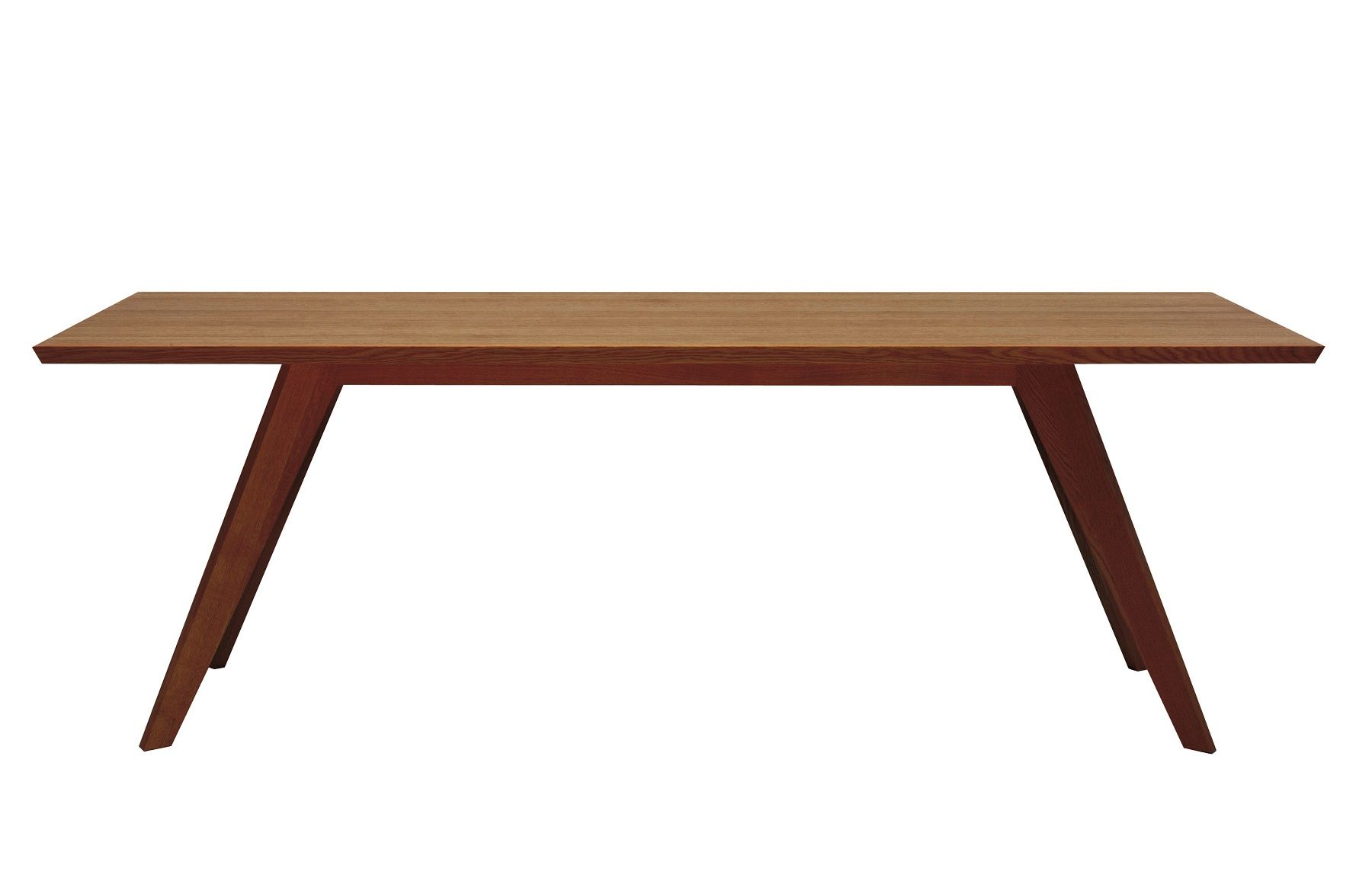 CENA Tisch: Rechteckiger Esstisch aus Holz mit schrägen Beinen, modernes Design für Esszimmer.