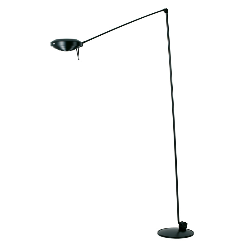 Schwarze Elle LED Stehleuchte von Lumina, modernes Design für Wohnzimmer und Büro.