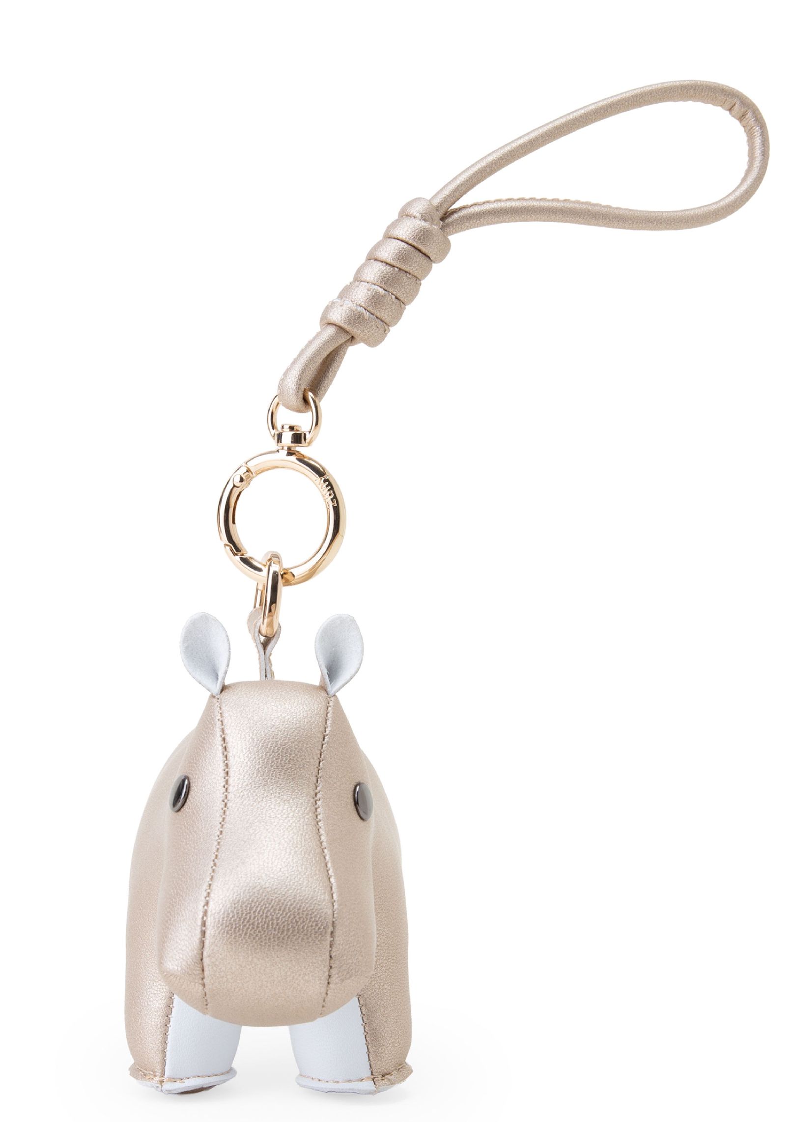 Bag Charm Taschenanhänger Hippo Gold/Weiß Züny