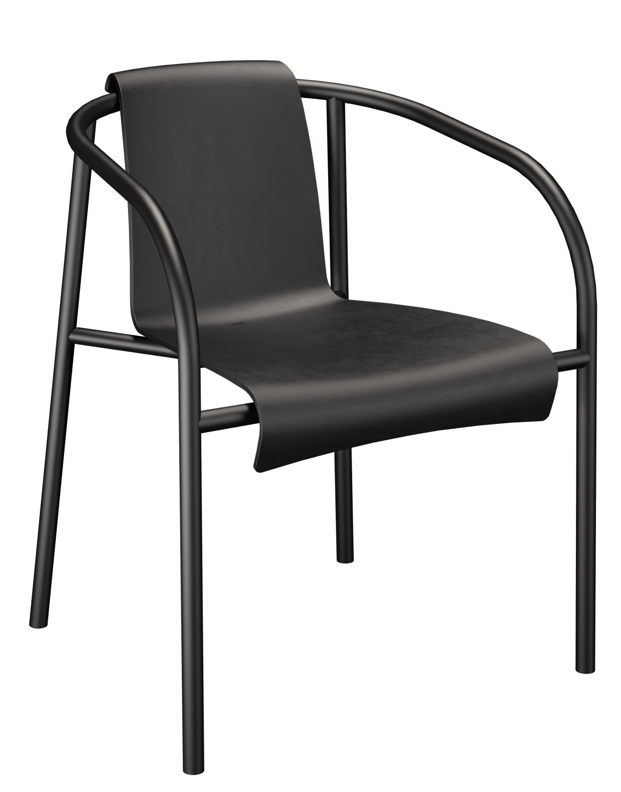 Schwarzer Nami Armlehnstuhl von Houe für den Außenbereich, moderner Gartenstuhl mit Armlehnen.