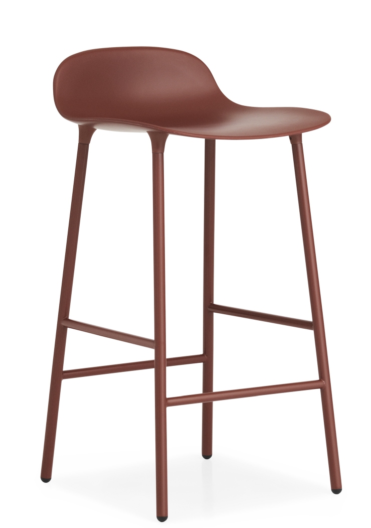 Normann Copenhagen Form Barhocker H65 aus Stahl in Braun, moderner skandinavischer Barstuhl.