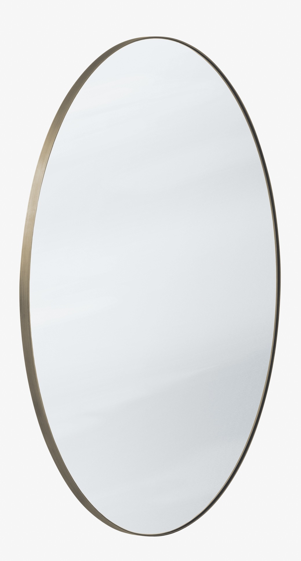 Runder Amore Spiegel von AndTradition, Durchmesser 115 cm, mit schmalem, bronzefarbenem Rahmen.