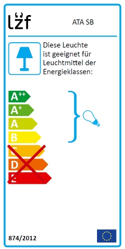 Energielabel der LZF Lamps Agatha L Pendelleuchte, Energieeffizienzklasse A++ bis E.