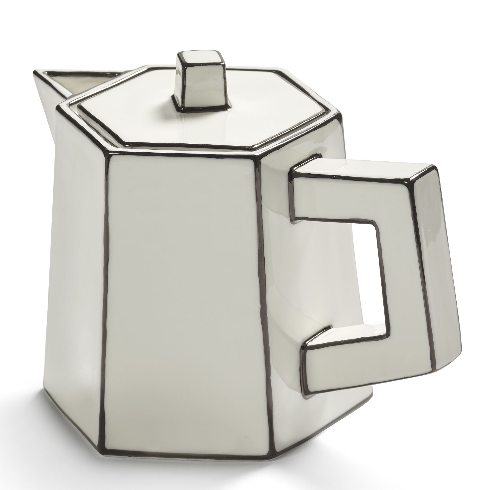 Teekanne Weiß/Schwarz Carte Blanche Serax 