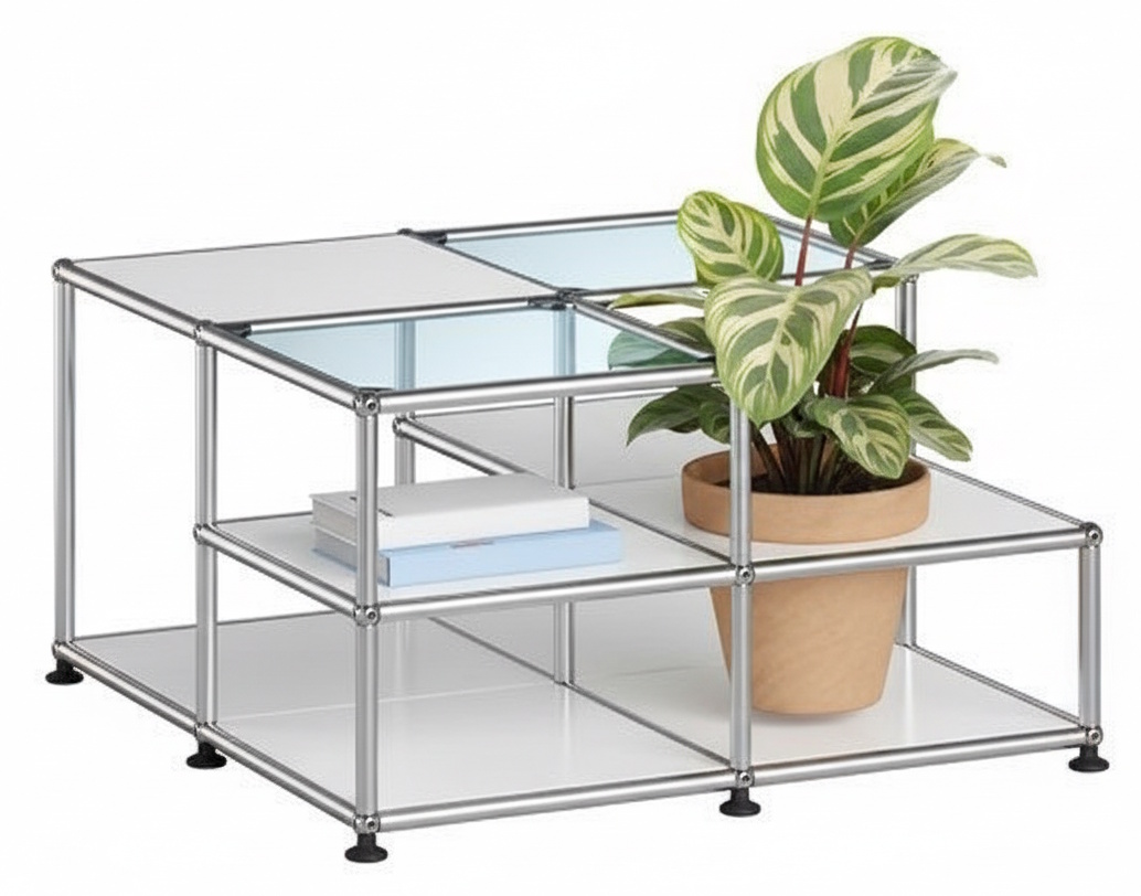 Beistelltisch mit Pflanzenelement USM Haller Reinweiss