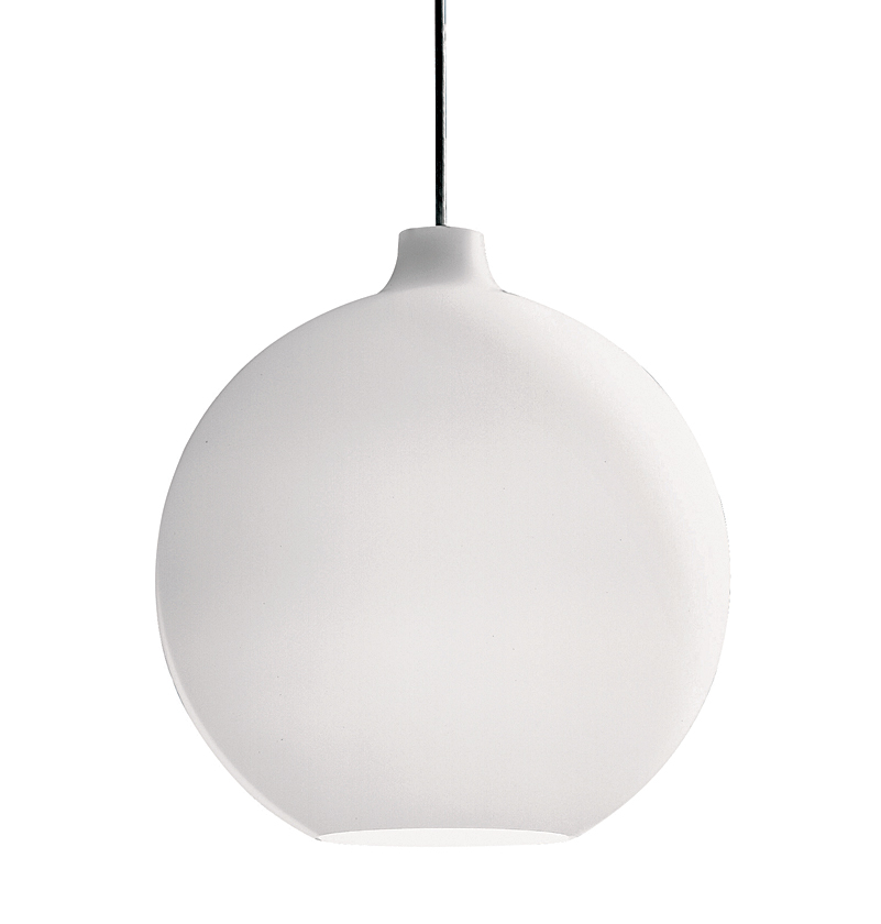 Weiße Wohlert Pendelleuchte von Louis Poulsen, moderne Hängelampe für Wohnzimmer und Esszimmer.