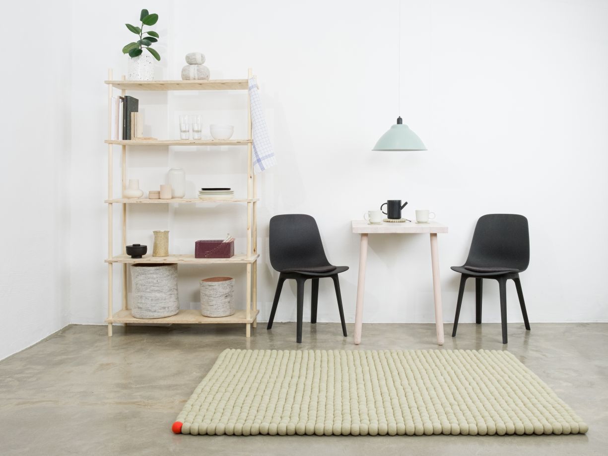 Big One Rechteckig Filzteppich 200 x 300 cm myfelt Grünbeige