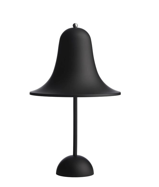 Schwarze Pantop Tischleuchte von Verpan: Moderne, tragbare Akkuleuchte für den Innenbereich.