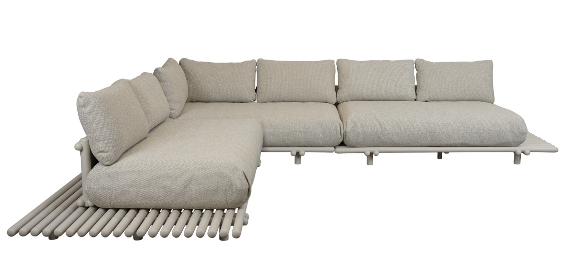 STICKS PLATFORM Ecksofa Groß Outdoor Cane-Line Gestell Aluminium / Kissen Desert sand
