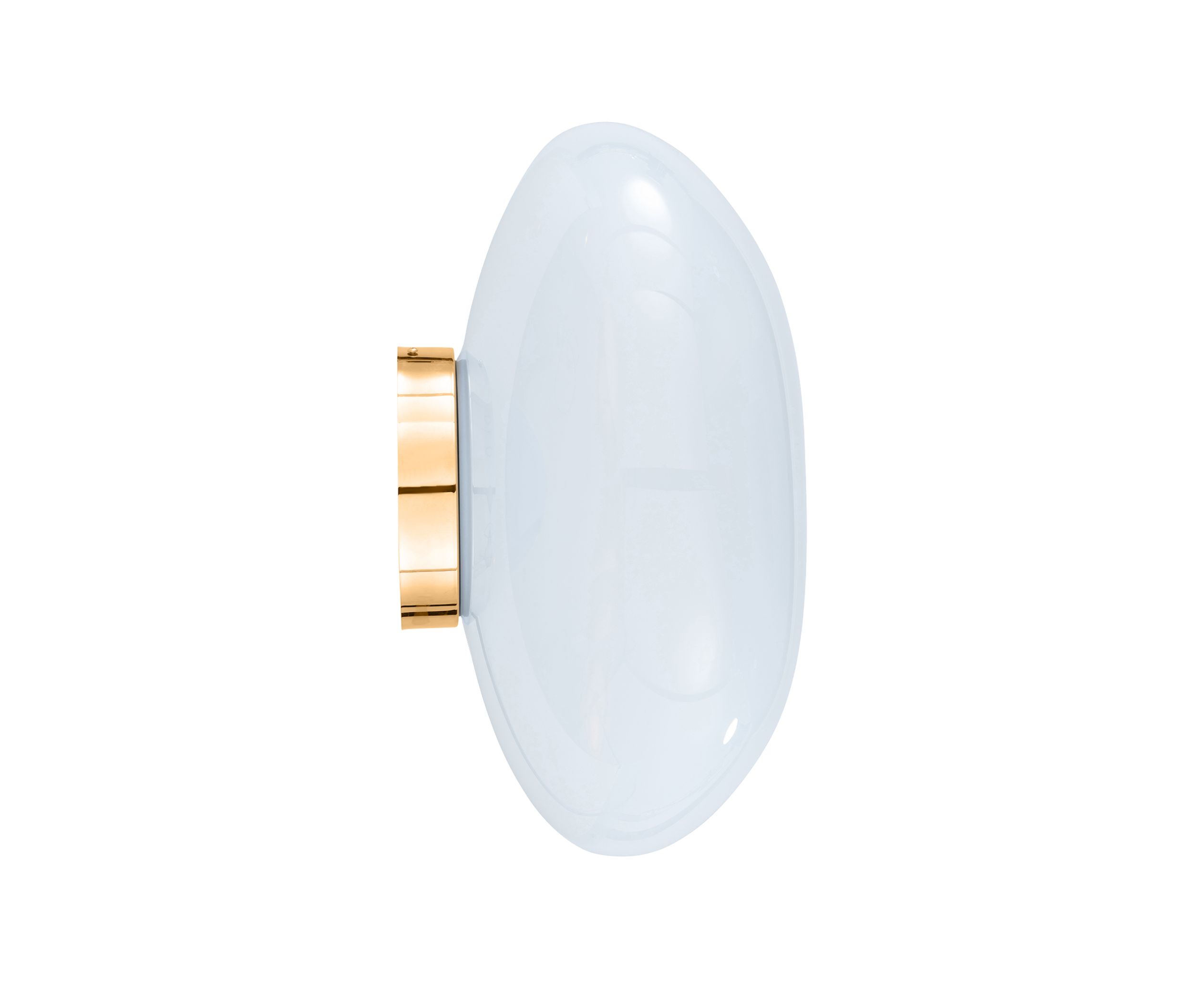Melt Surface LED-Wandleuchte von Tom Dixon in Opal und Gold, moderne Wandbeleuchtung.