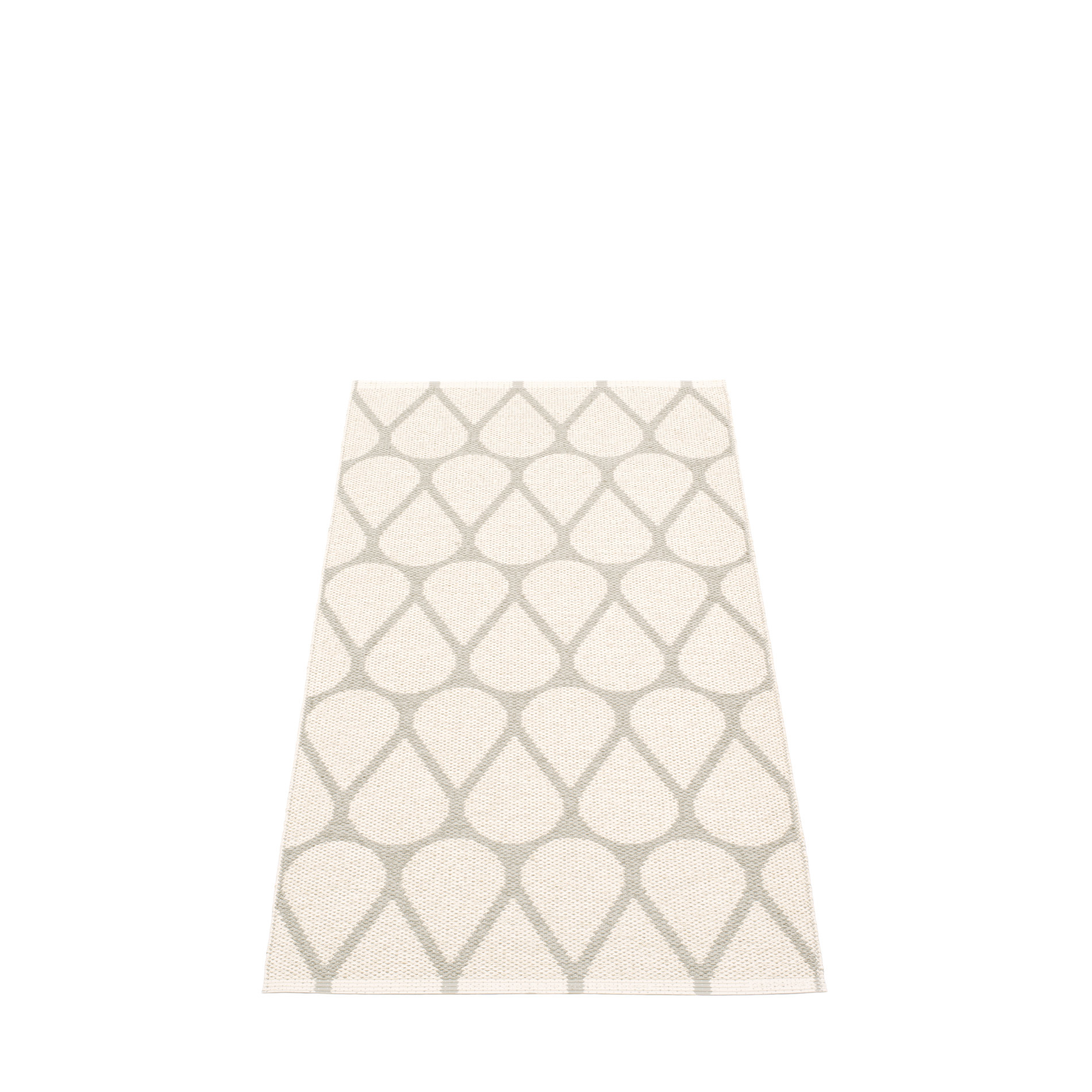 Otis Pappelina Kunststoffteppich 70x140 cm, beige mit grauem Tropfenmuster, ideal für Küche und Bad.