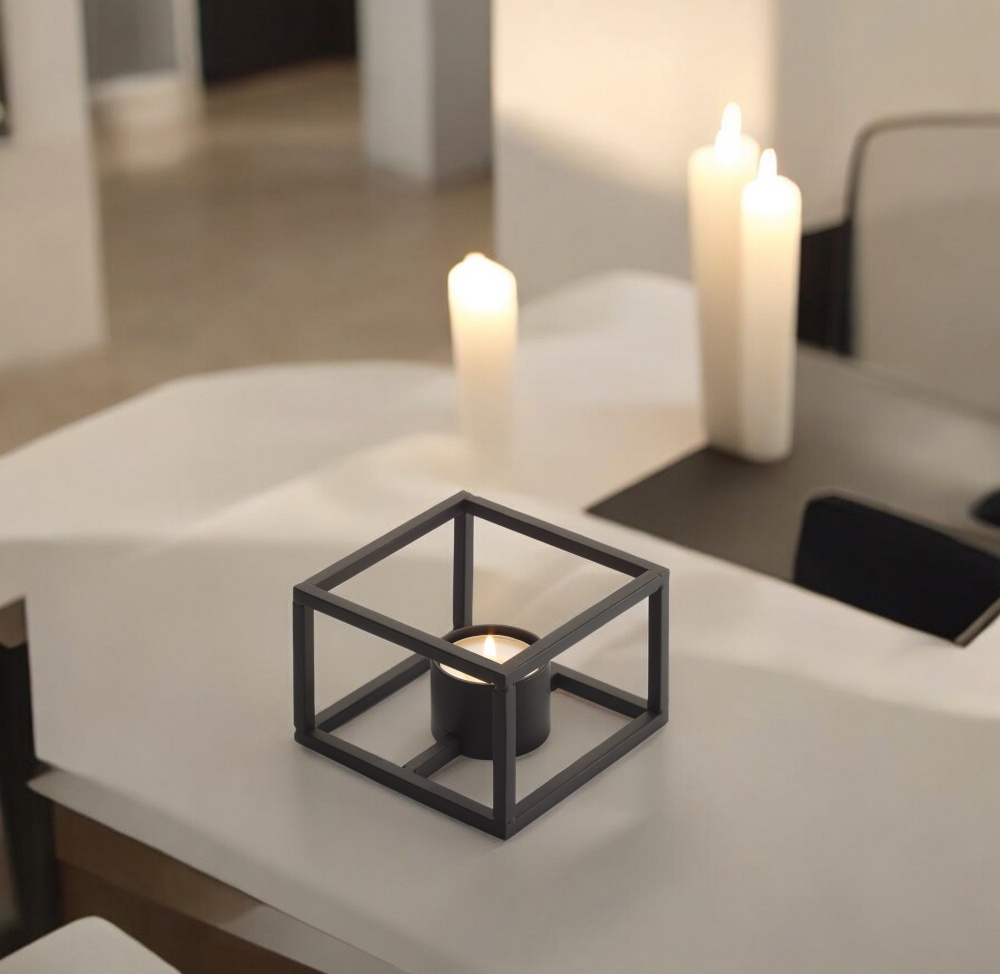 Cubo Single Stövchen von Philippi: Moderner Teelichthalter in Würfelform, stilvolle Tischdekoration für gemütliche Stunden.