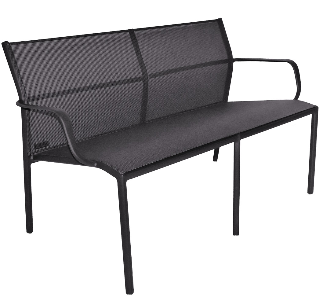 Cadiz 2-Sitzer Bank von Fermob, Outdoor-Möbel aus Metall in Anthrazit, Gartenbank für zwei Personen.