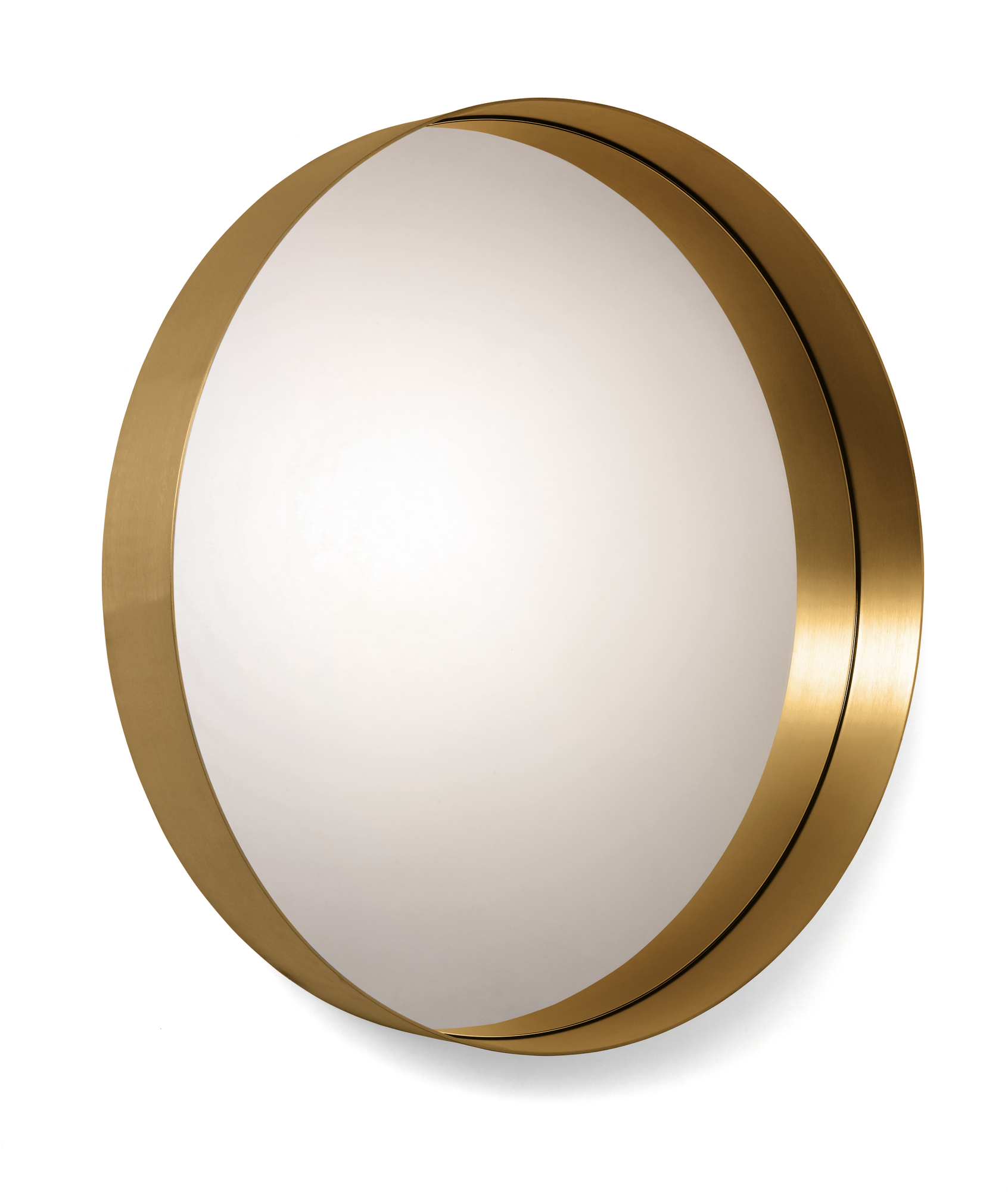 Cypris Spiegel: Runder Wandspiegel von Classicon mit Rahmen aus Messing natur.