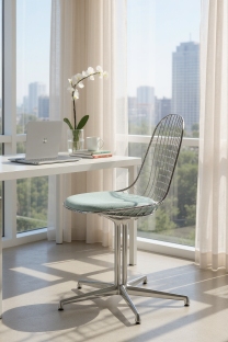 DKL-5 Wire Chair Stuhl mit Sitzkissen Vitra