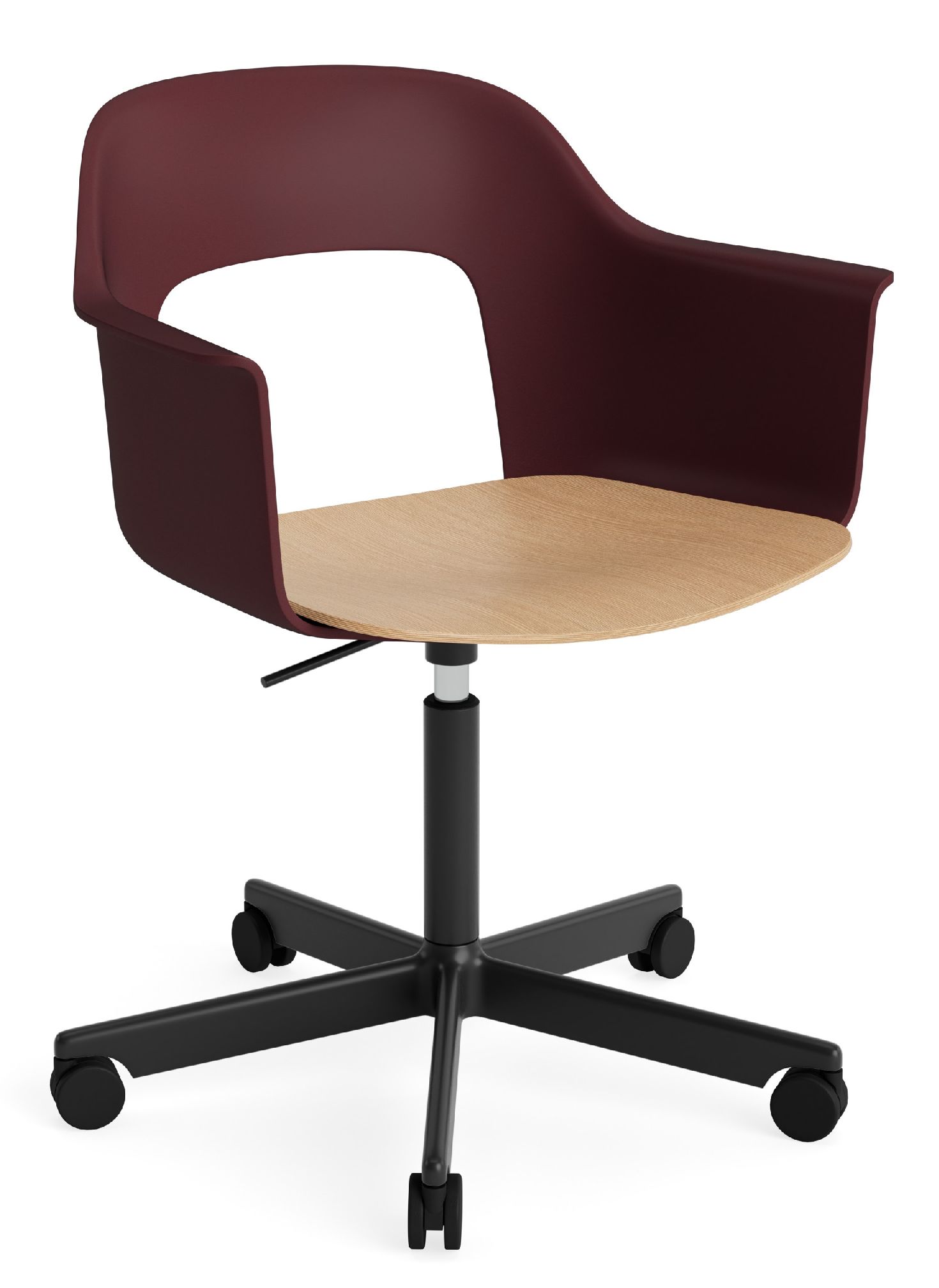 Layout Armchair 242 Armlehnstuhl 4-Sternfuß Gasfeder mit Drehfunktion Hay