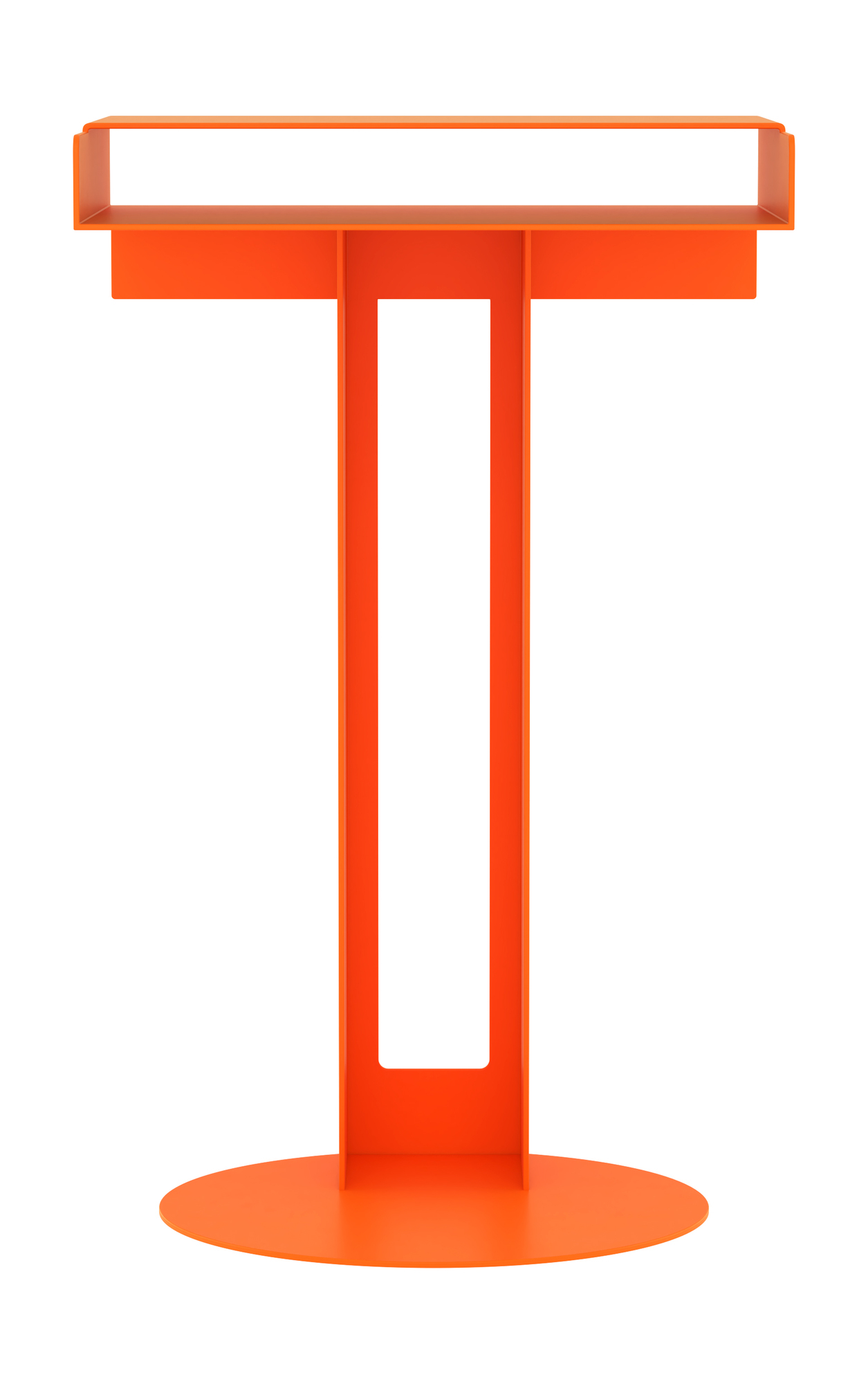 Oranger Meta Side Table Beistelltisch von New Tendency mit runder Basis und Ablagefläche.