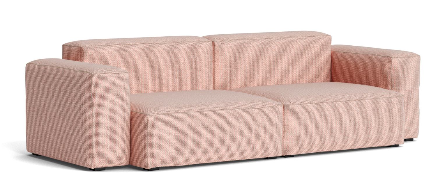 Mags Soft Sofa 2,5-Sitzer Combination 1 Low Armrest Hay Stoff Tartaglia Rot/Weiß mit Beige Stich