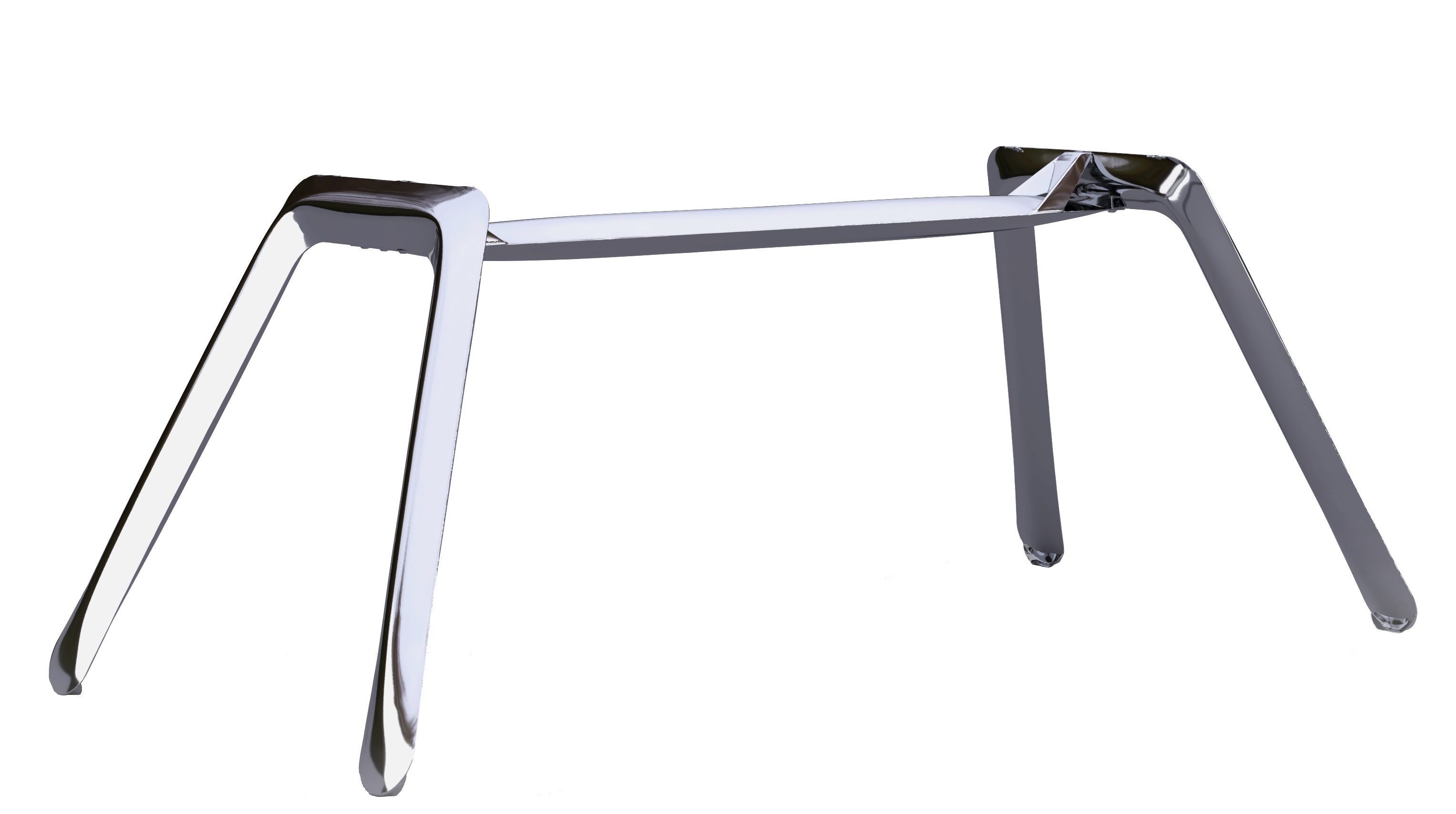 Nogi Tischgestell von Zieta, verchromt, für Esstische und Schreibtische, modernes Design.