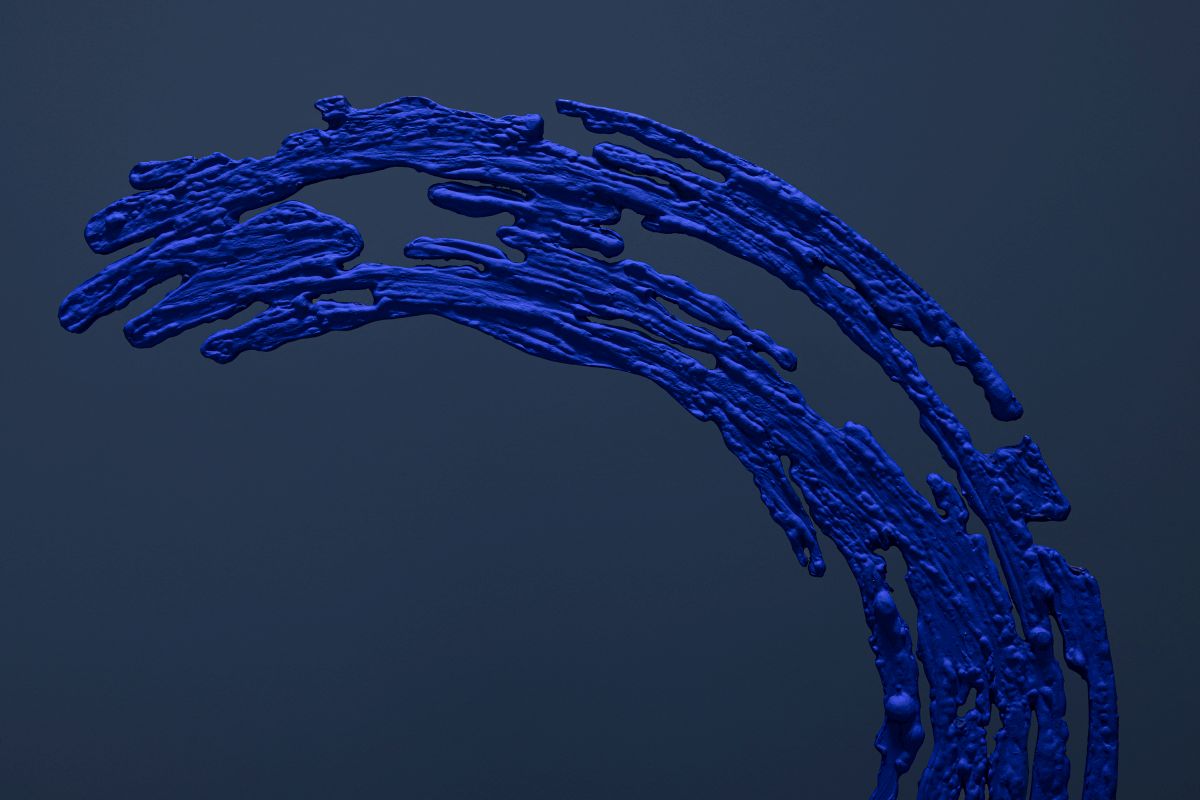 Blaue Enso Tischlampe von Catellani & Smith, modernes Design für Wohnzimmer und Schlafzimmer.