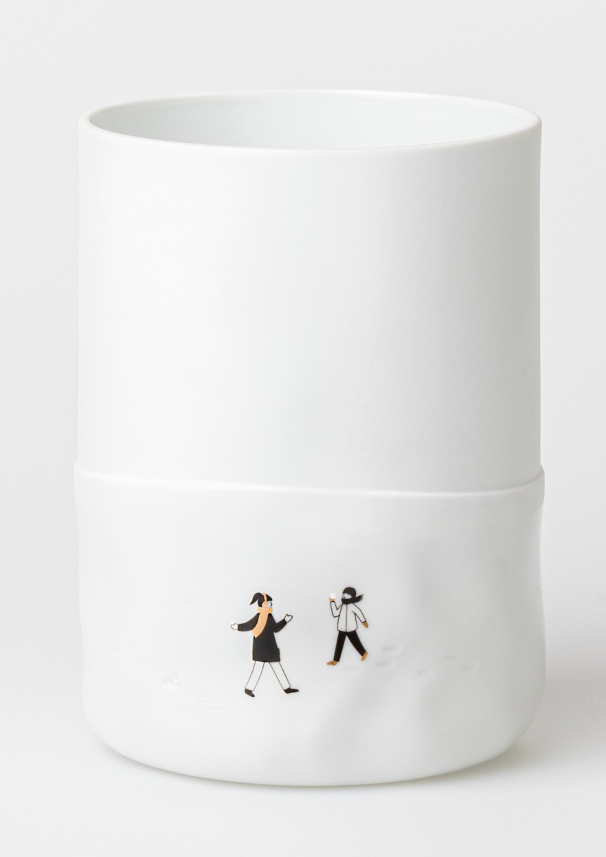 Schneetag Vase Schneeballschlacht Räder 