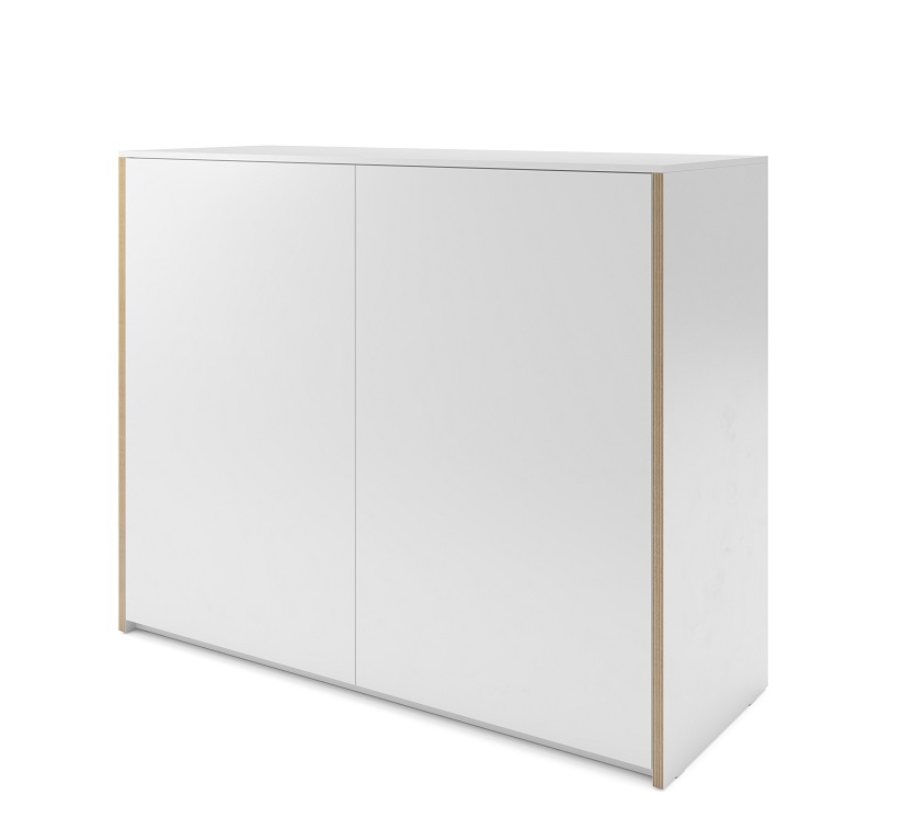 Weiße Modular Plus Kommode von Müller Möbelwerkstätten mit zwei Türen. Modernes Design.