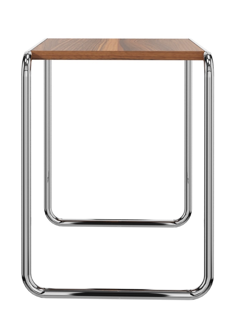 B 9 b Beistelltisch NUSSBAUM MASSIV GEÖLT / CHROM Thonet EINZELSTÜCK