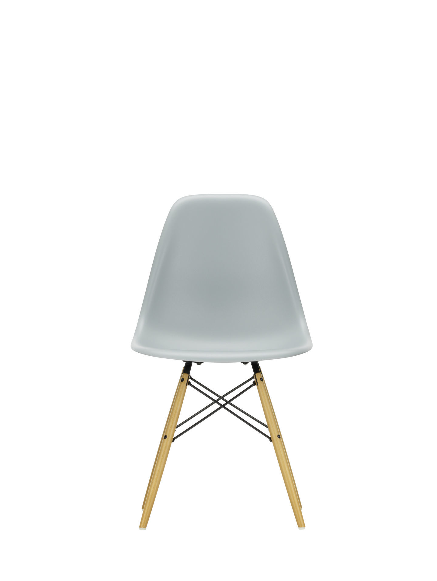 Eames Plastic Side Chair DSW Stuhl Vitra Ahorn gelblich-Poppy red