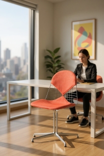 DKL-2 Wire Chair Stuhl mit Sitz und Rückenpolster Vitra