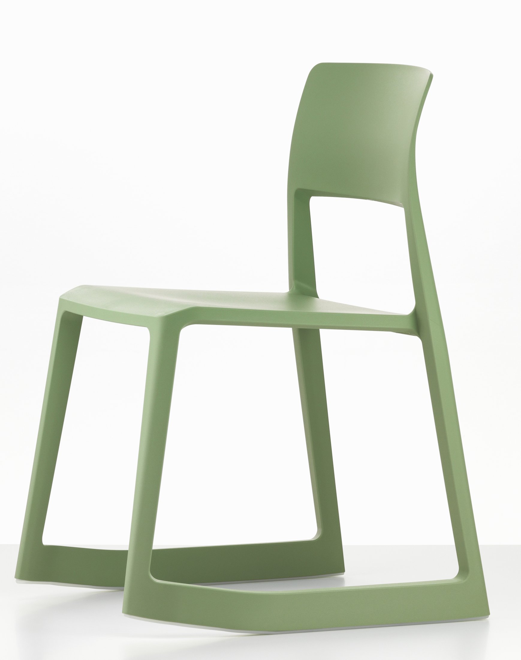 Vitra Tip Ton RE Stuhl in Industriegrün: Moderner Kunststoffstuhl für Büro und Wohnbereich.