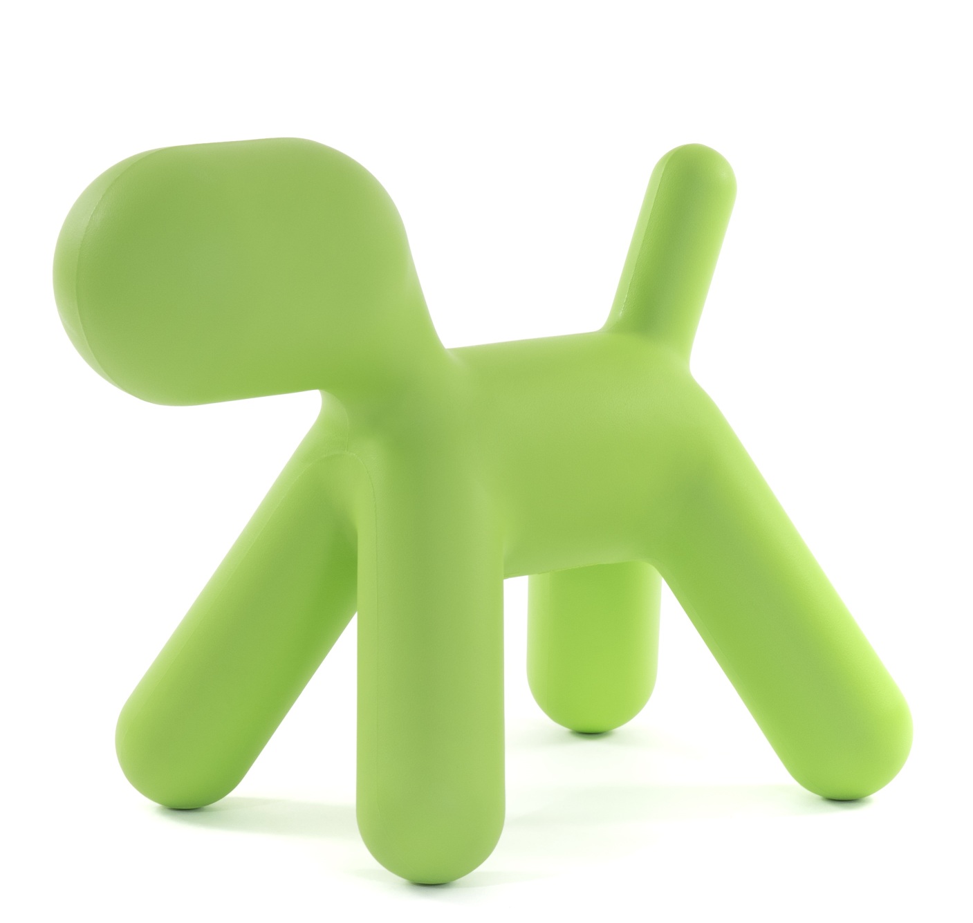 Grüner Puppy Spielhund Hocker von Magis, modernes Design Kindermöbel für drinnen und draußen.