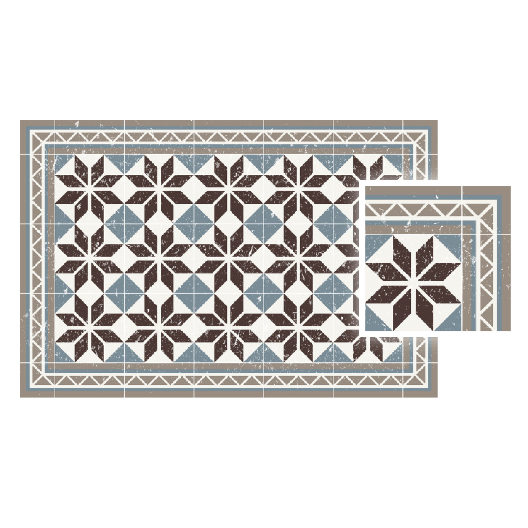 Matteo Vinyl Teppich Fliesen Blau Contento EINZELSTÜCK