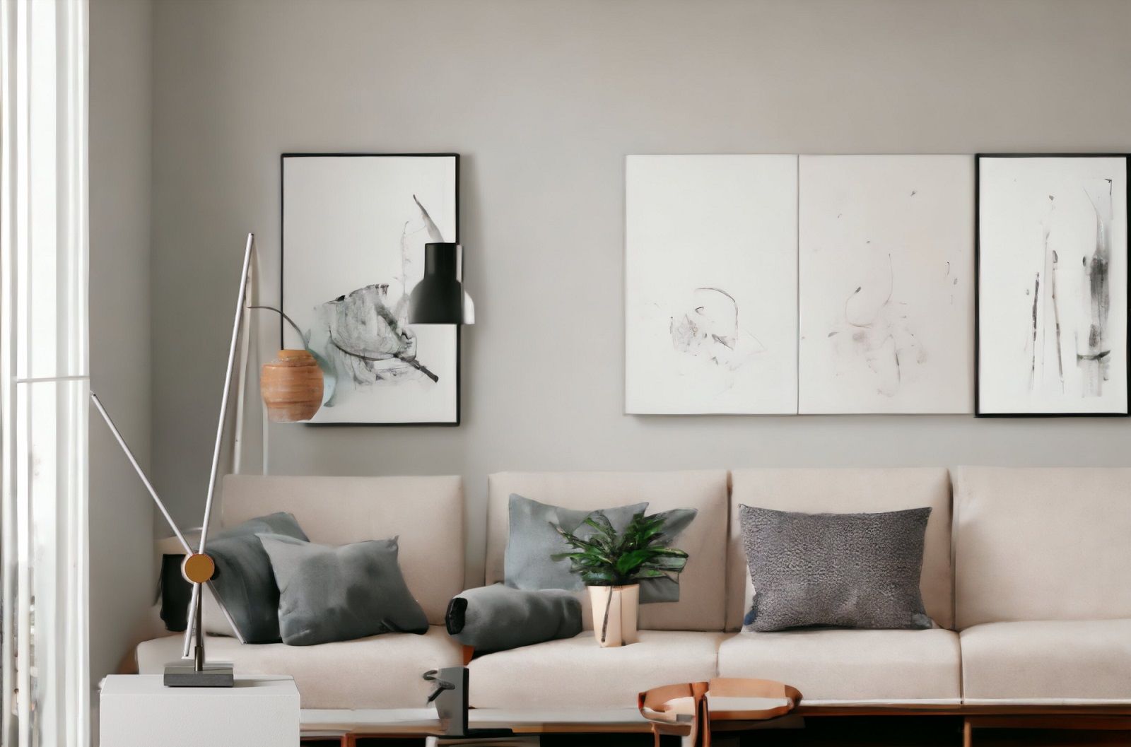 Eitie 075 Tischleuchte von Cassina im modernen Wohnzimmer, Design Lampe für stilvolle Beleuchtung.