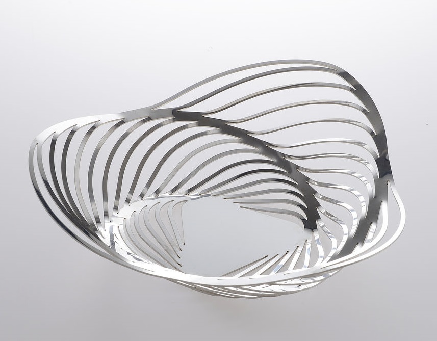 Schale H 8 x Ø 33 cm / Edelstahl poliert