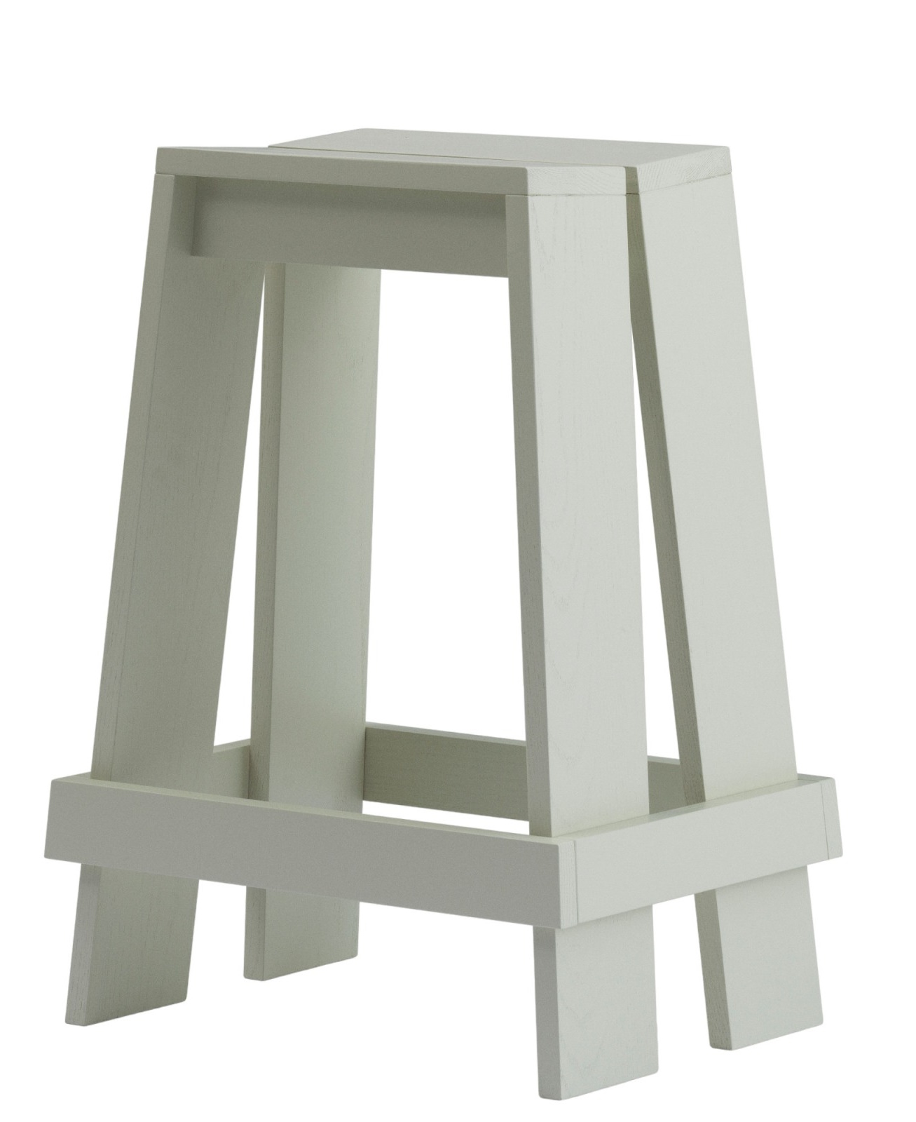 Heller, minimalistischer Barhocker "Let Barstool" von Normann Copenhagen, Höhe 65 cm, aus Holz.