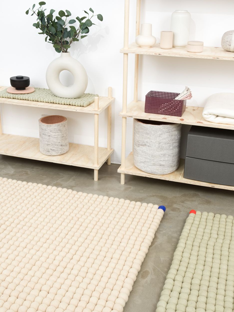 Big One Rechteckig Filzteppich 200 x 300 cm myfelt Grünbeige