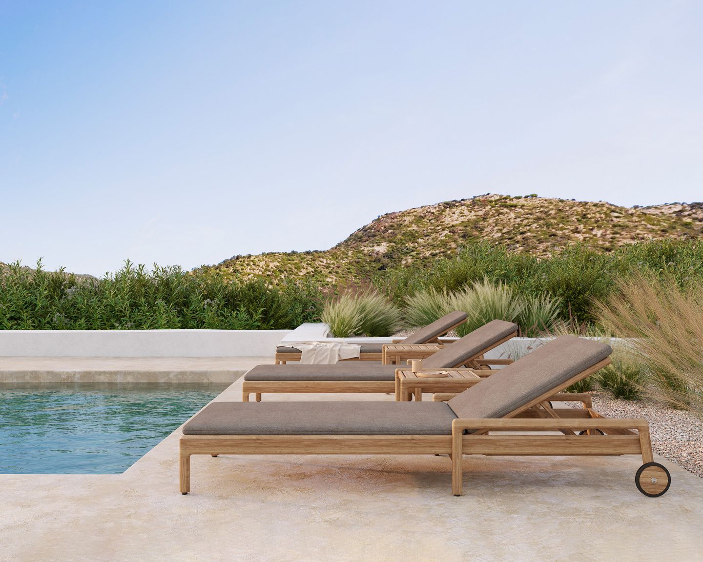 Jack Outdoor verstellbare Liege Teak Ethnicraft Mokka