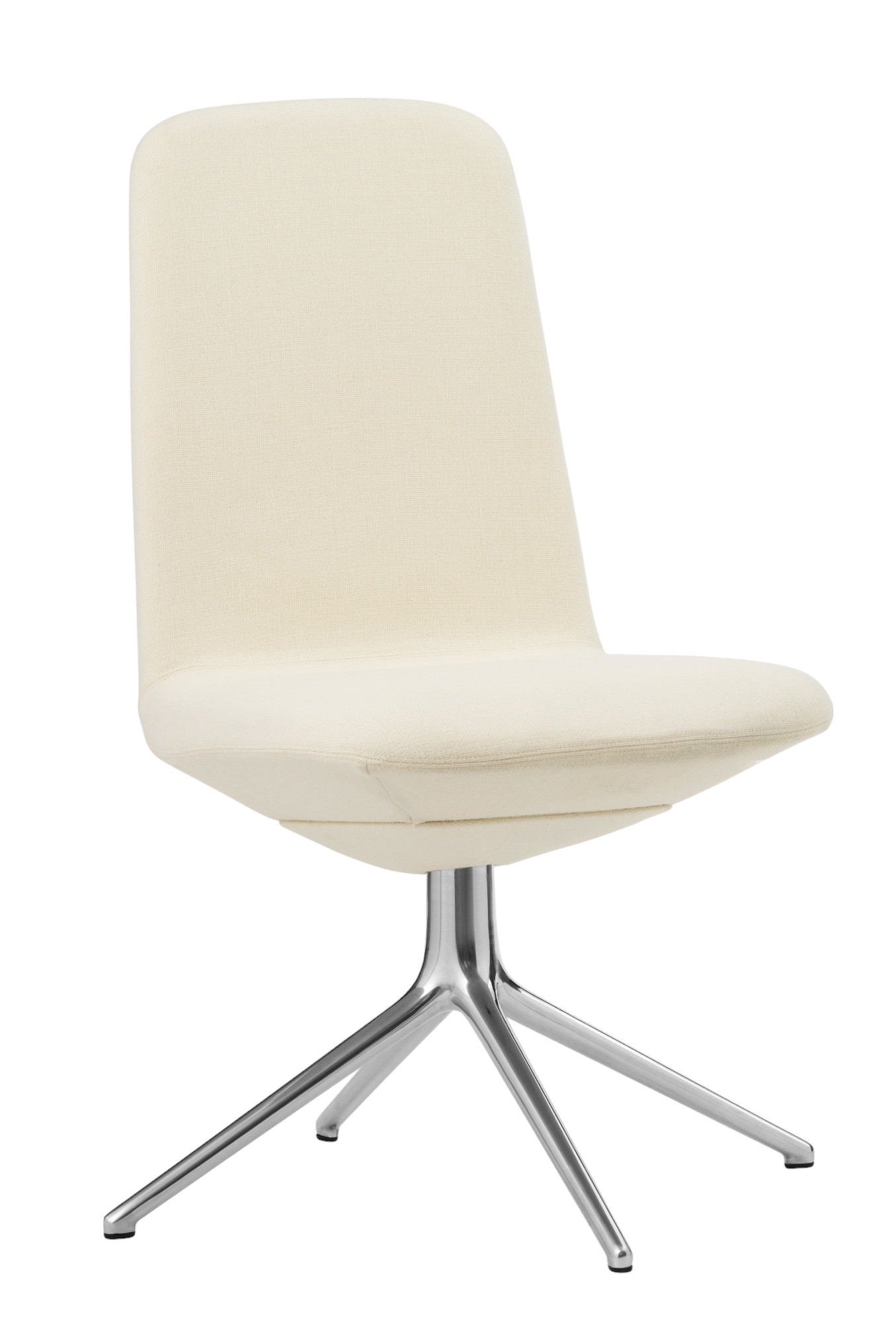 Off Chair Konferenzstuhl von Normann Copenhagen, niedrige Ausführung, Stoffbezug in Creme, Drehfuß.