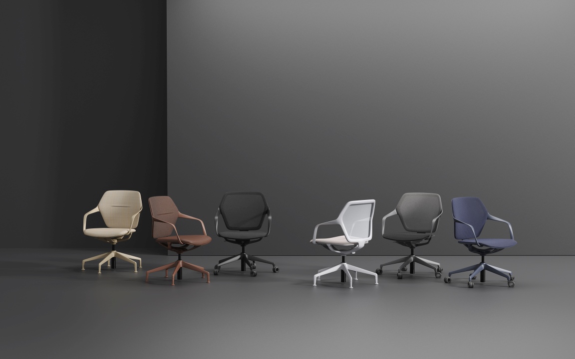 Ray Work Bürodrehstühle von Brunner in verschiedenen Farben, ergonomisch und modern für das Büro.