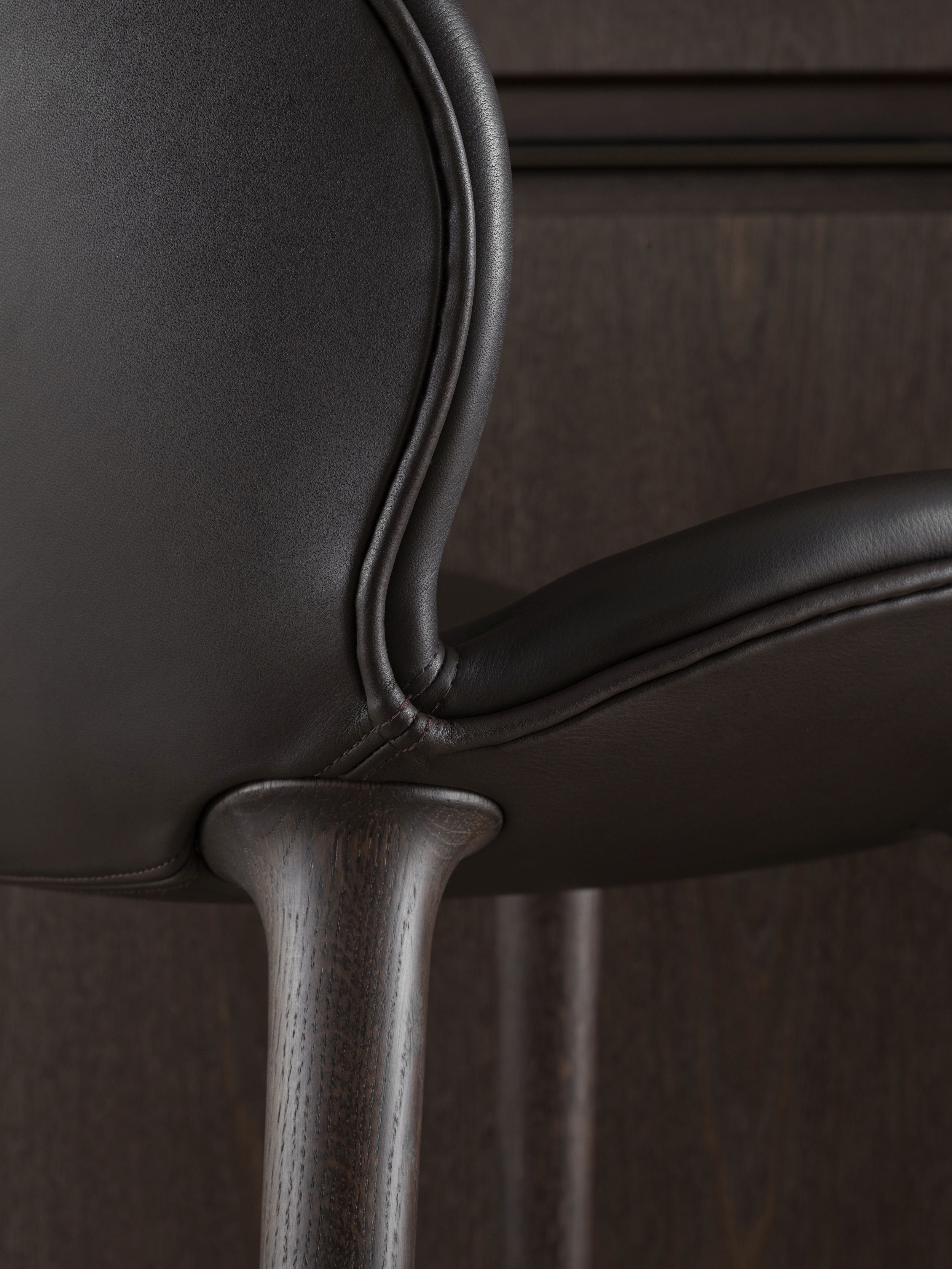 Lodge Tresenhocker Eiche dunkel / dunkelbraunes Leder Vipp